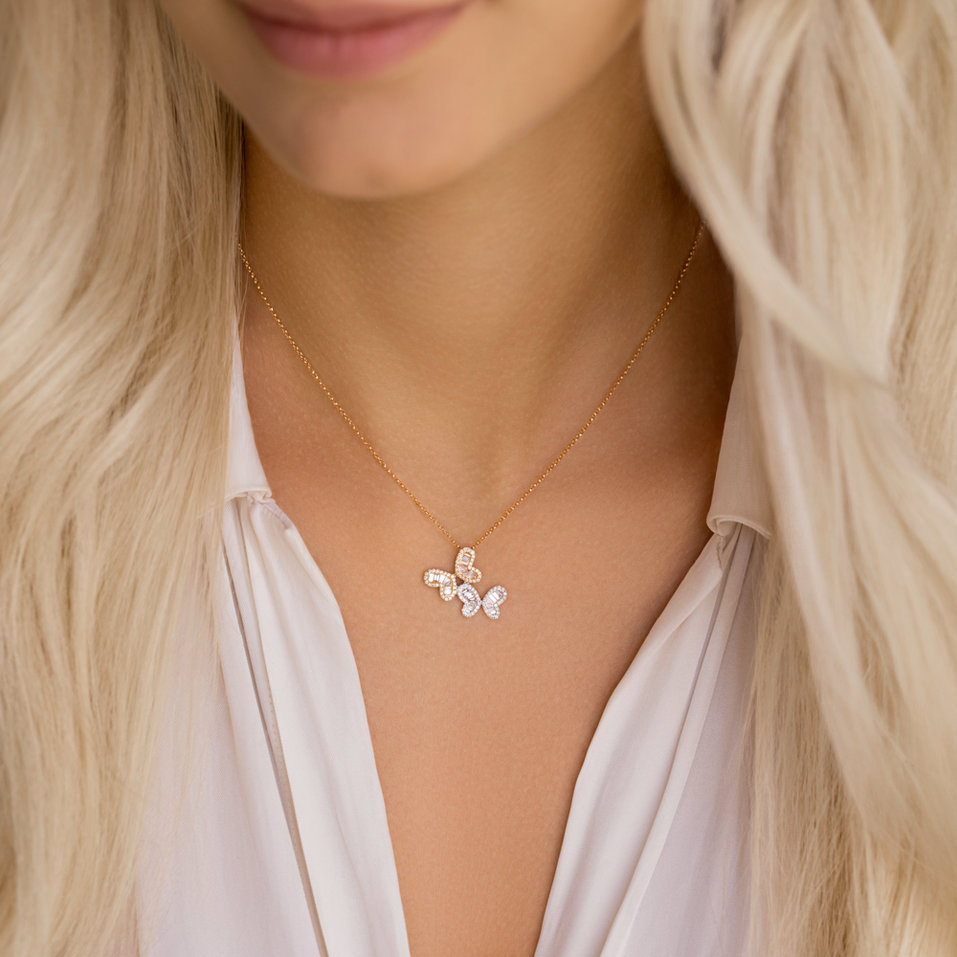 Diamond necklace Twin Wings