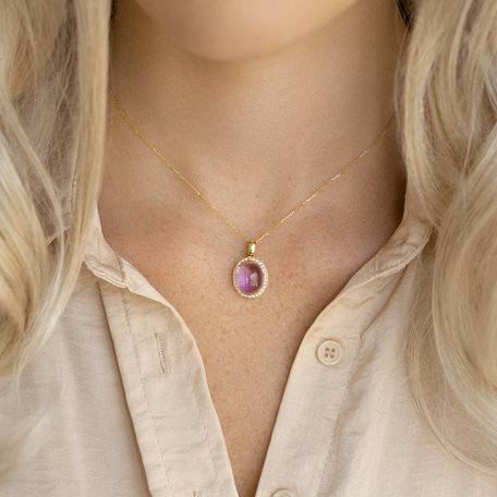 Diamond pendant with Amethyst Magic Blossom