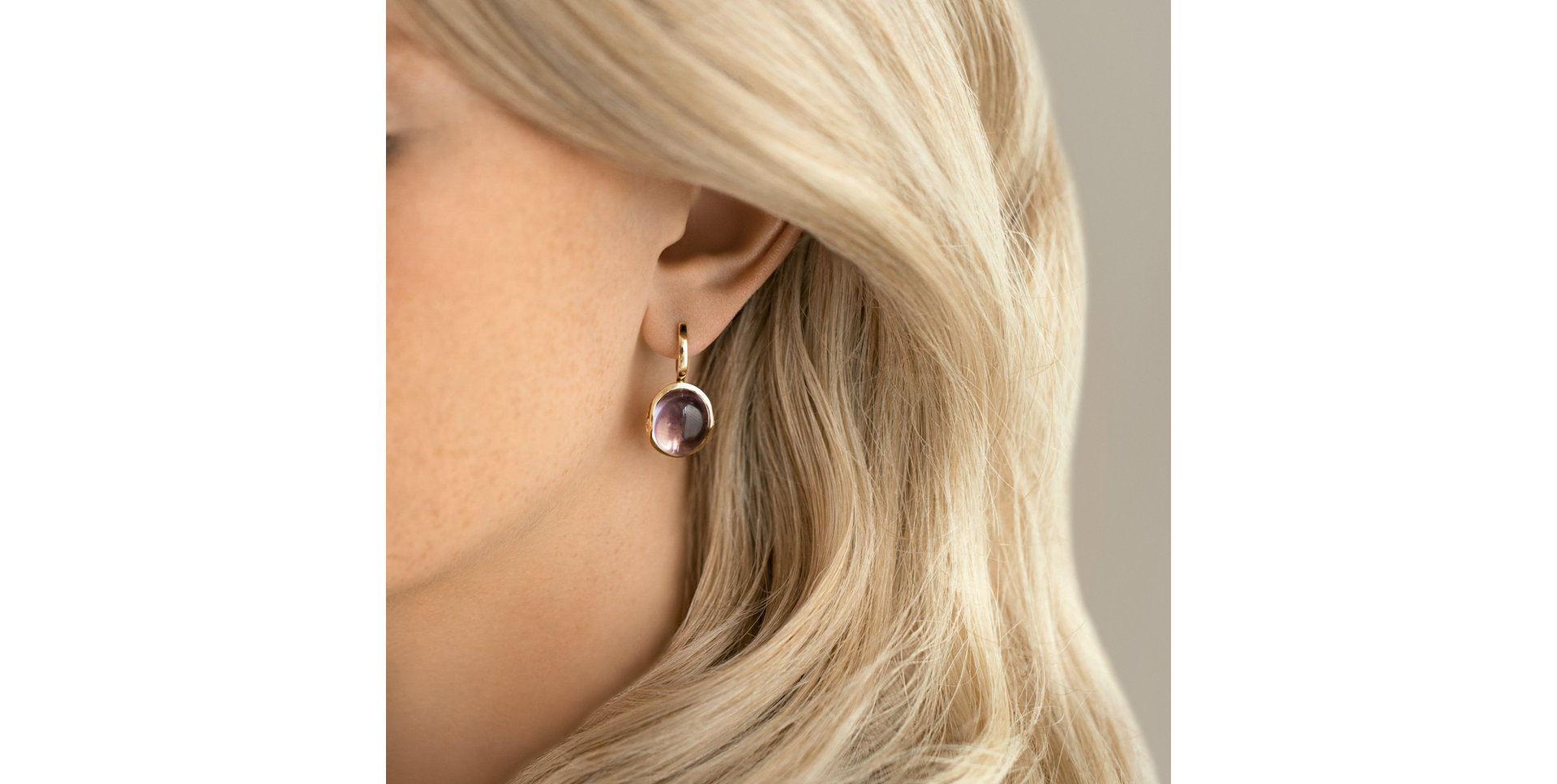 Diamond earrings with Amethyst Fairytale Drop