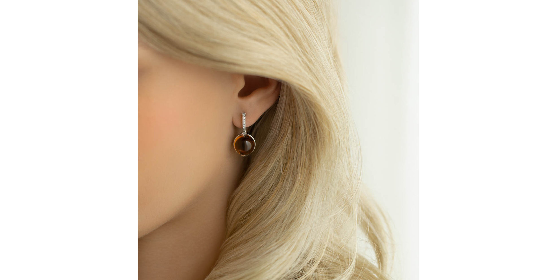 Diamond earrings with Amethyst Fairy Blossom