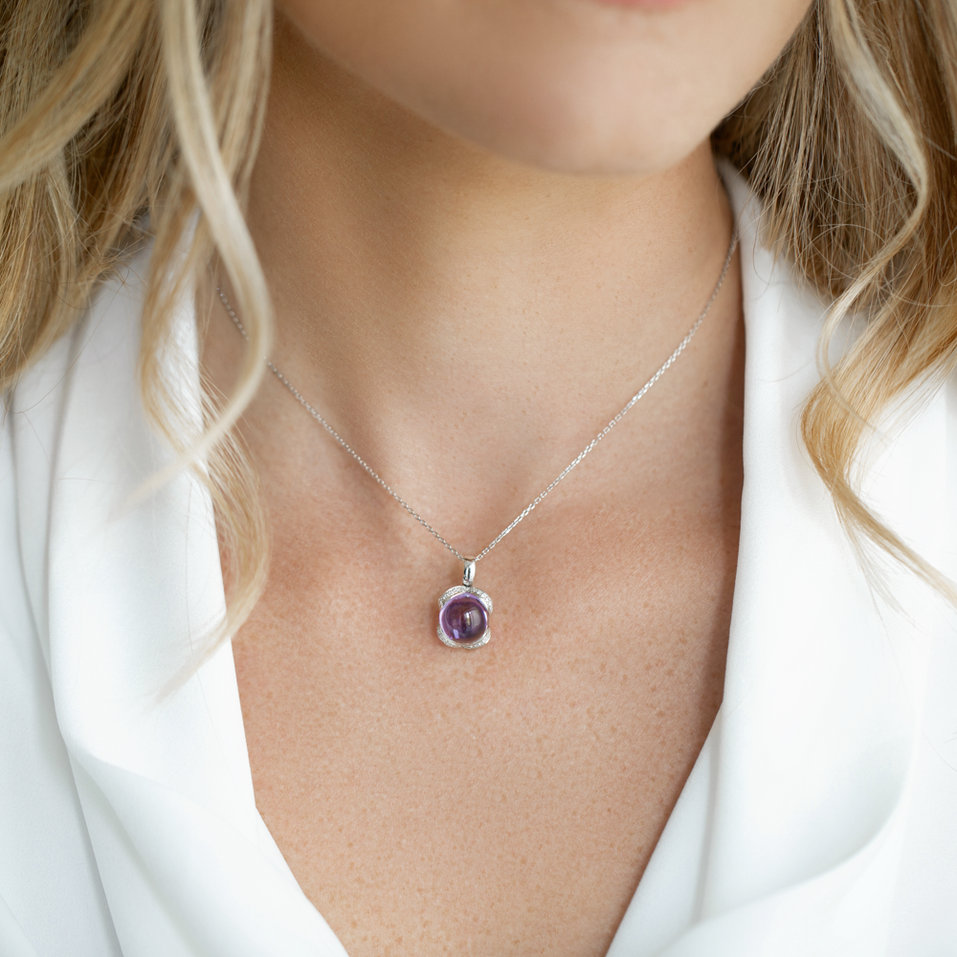 Diamond pendant with Quartz Royal Drop