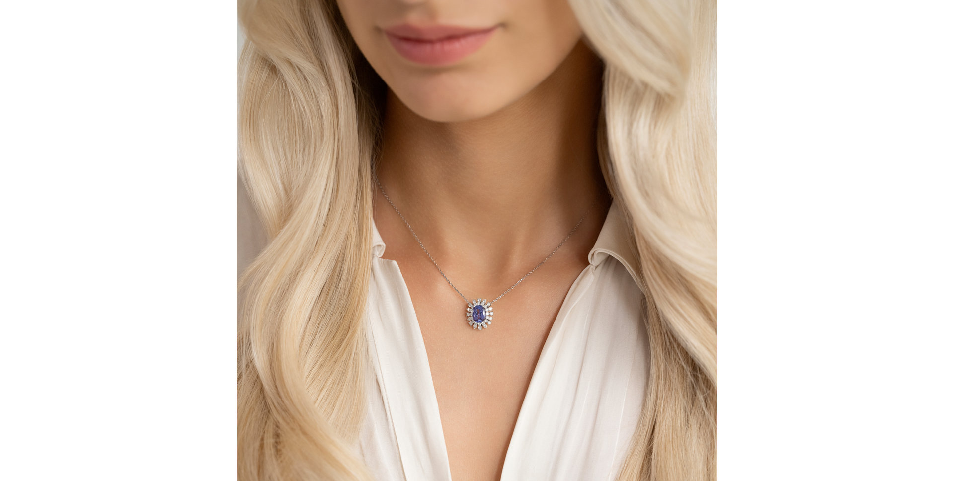 Diamond necklace with Tanzanite Seraph Glory