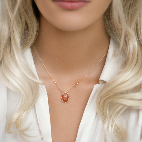 Necklace with Moonstone and diamonds Wonder Nymph