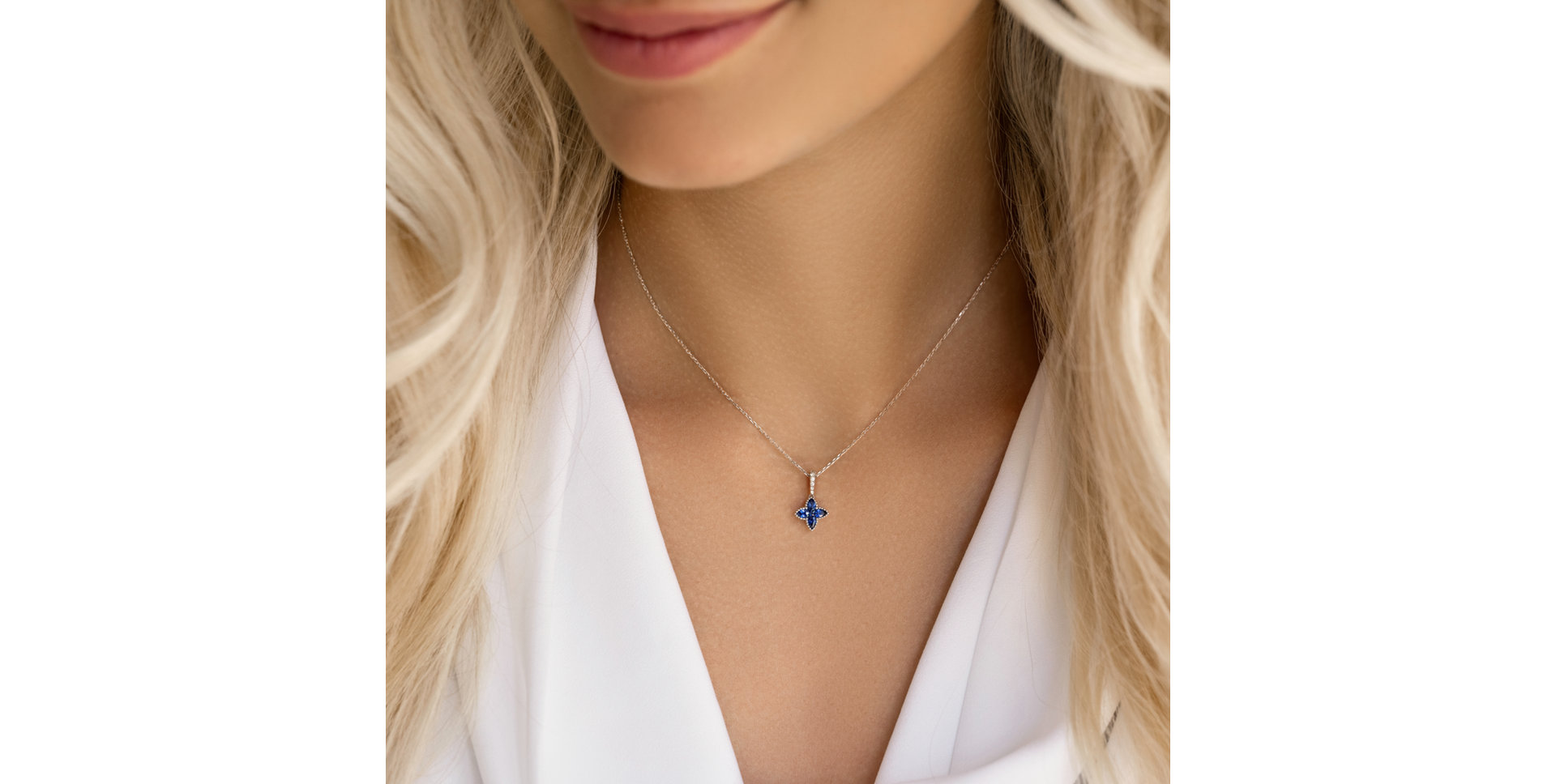 Diamond pendant with Sapphire Njord