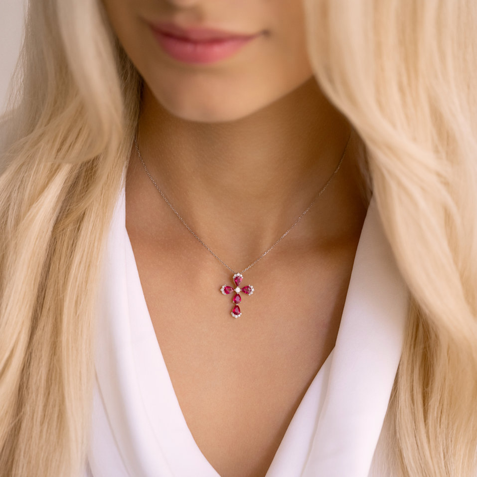 Diamond pendant with Ruby Temptation Cross