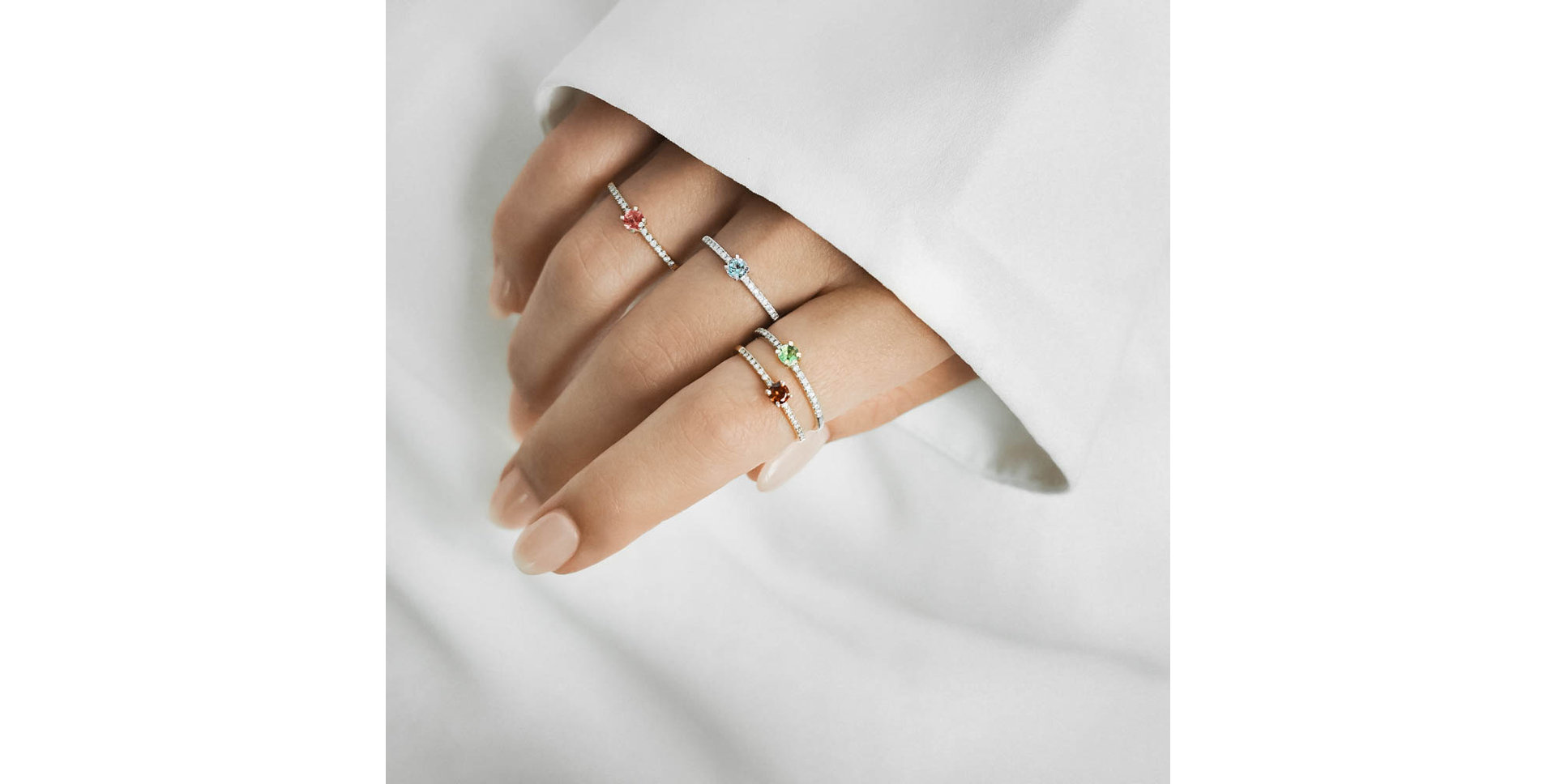 Diamond ring with Topaz Gem Simplicity