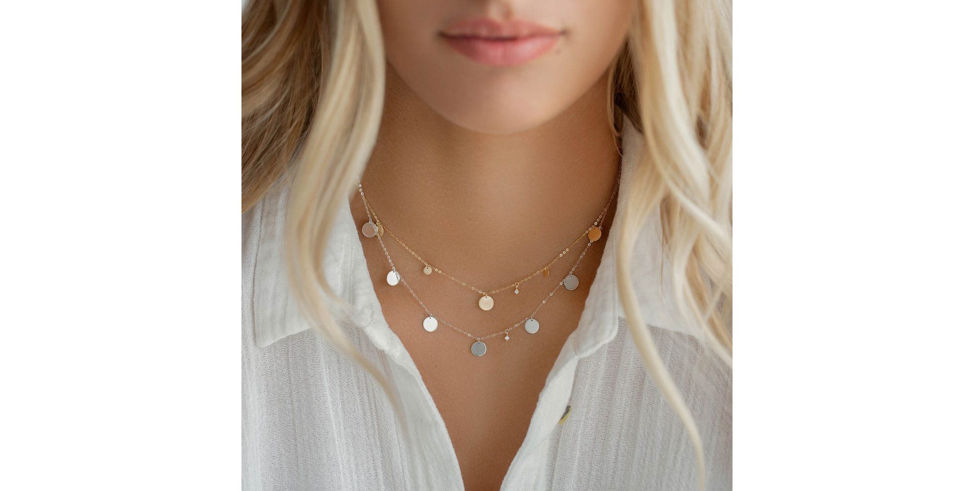 Diamond necklace Circles of Hearth