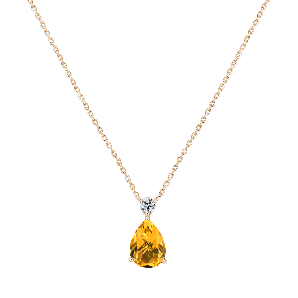 Diamond necklace with Citrine Ismene