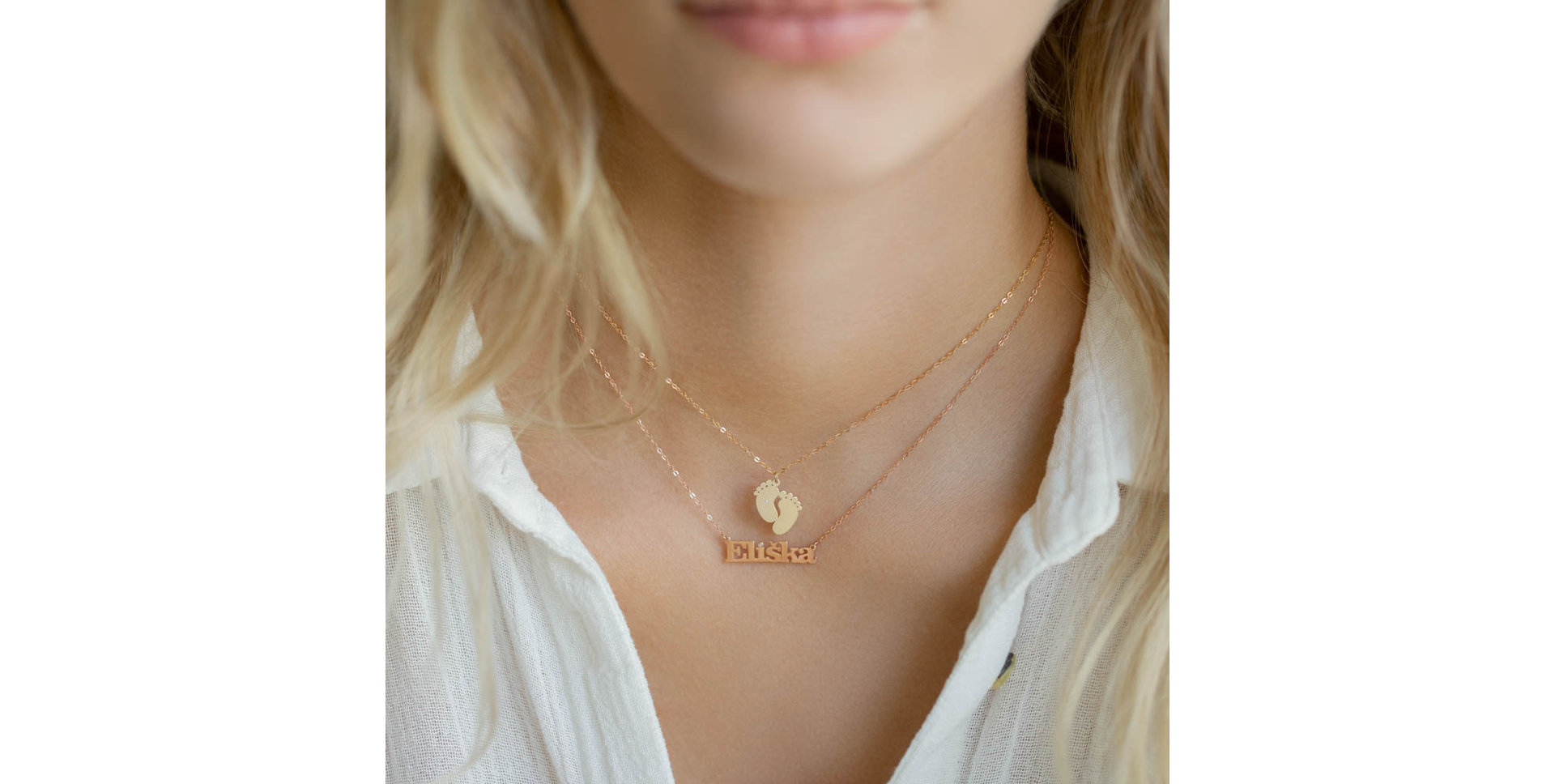 Diamond necklace Baby Feet