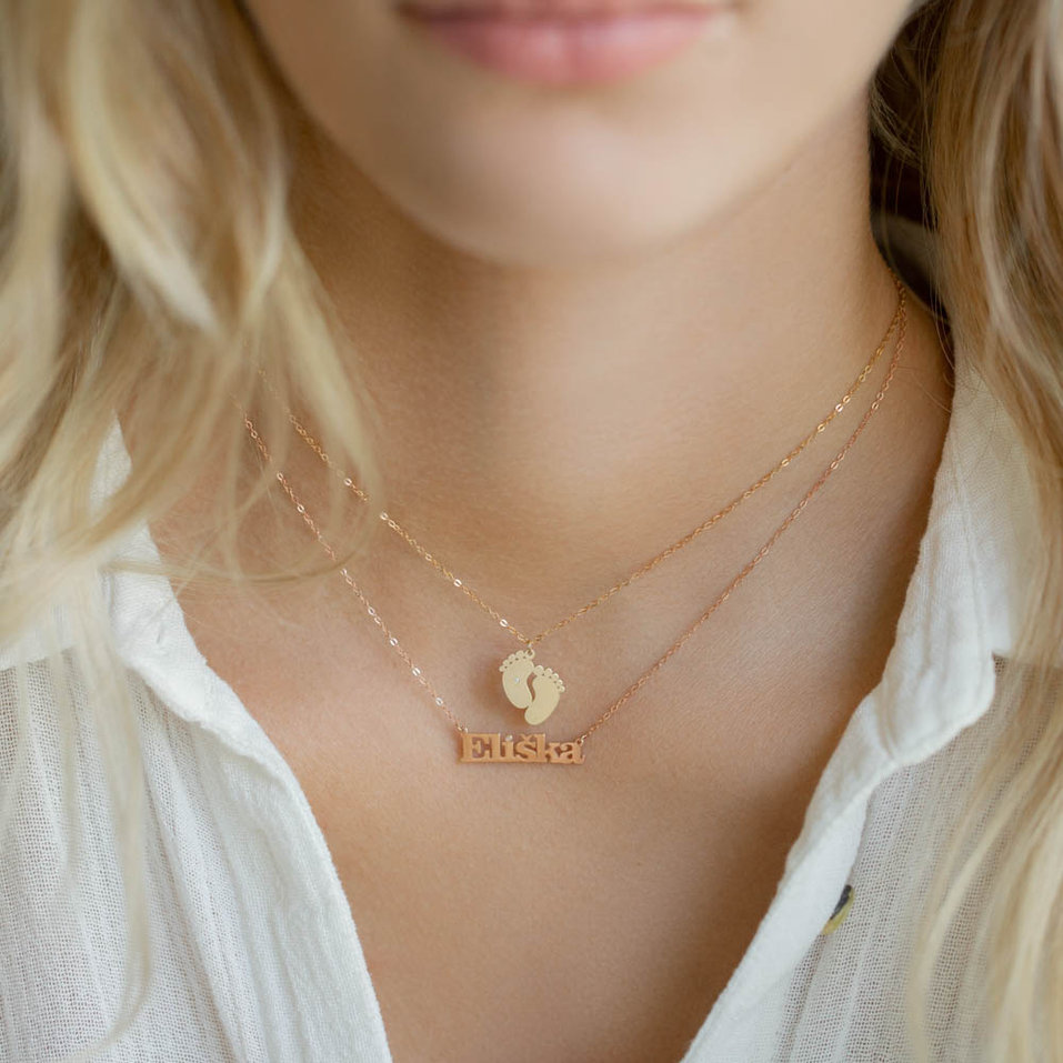 Diamond necklace Baby Feet