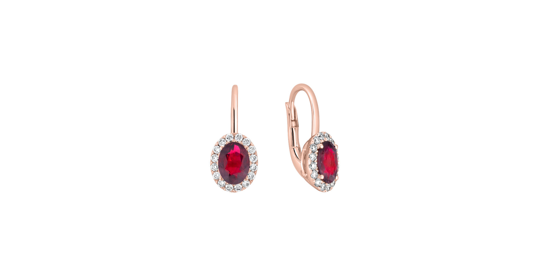 Diamond earrings with Ruby Imperial Allegory