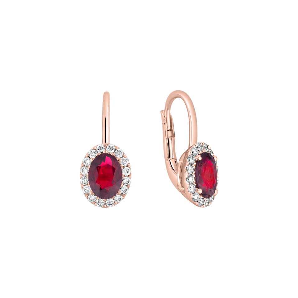 Diamond earrings with Ruby Imperial Allegory