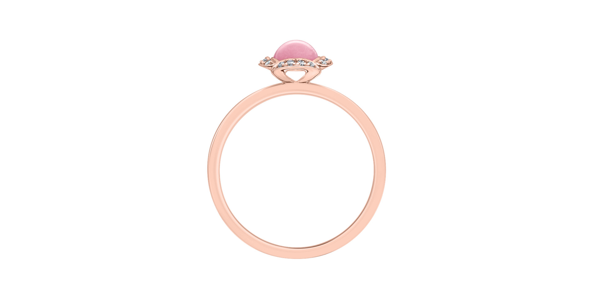 Diamond ring with Rose Quartz Pink Candy