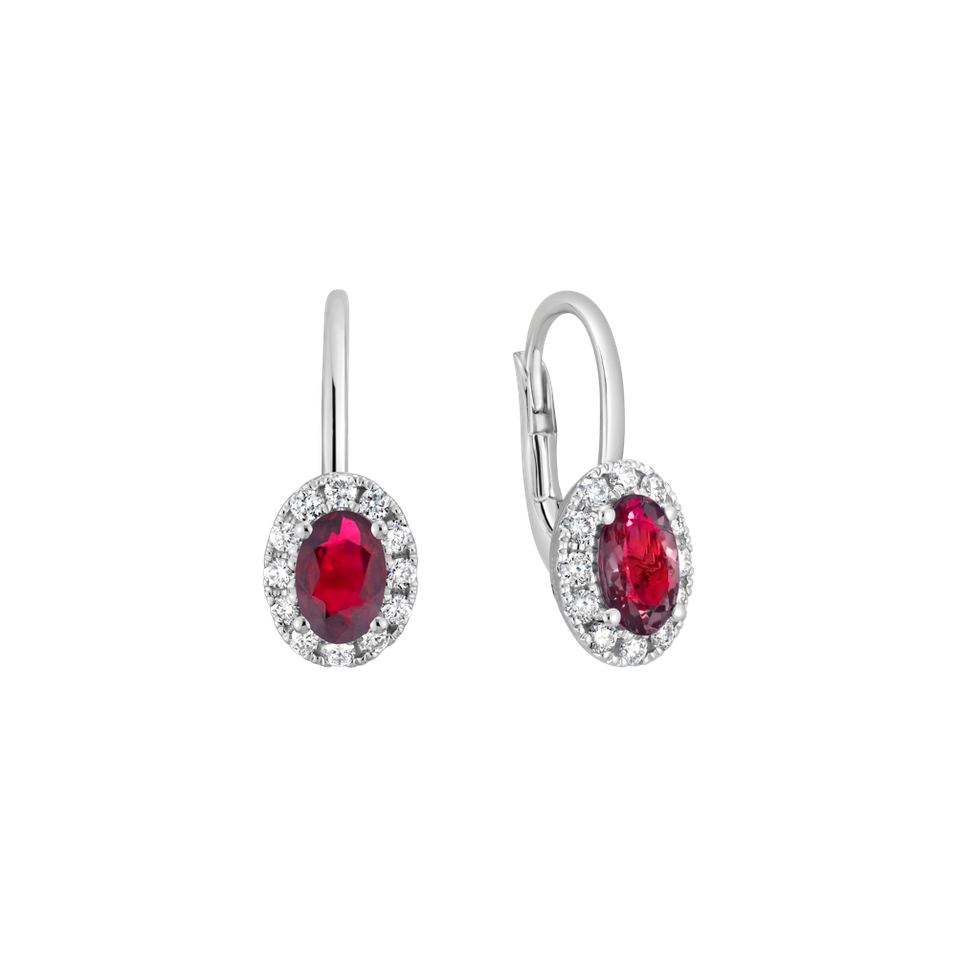 Diamond earrings with Ruby Imperial Allegory