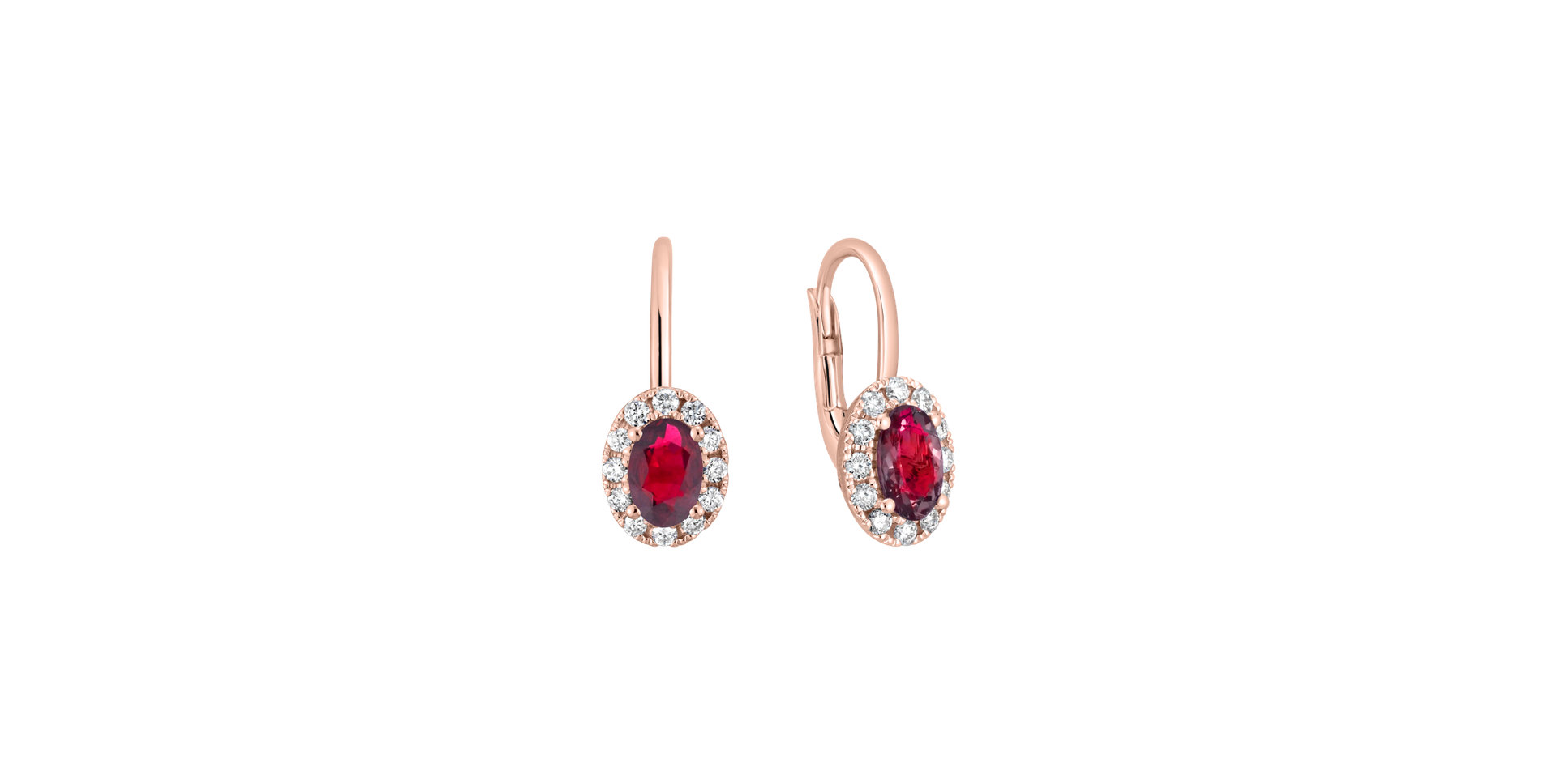Diamond earrings with Ruby Imperial Allegory