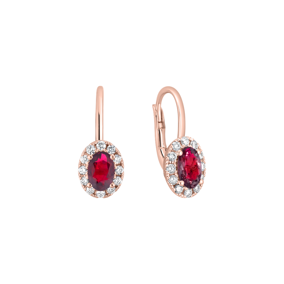 Diamond earrings with Ruby Princess