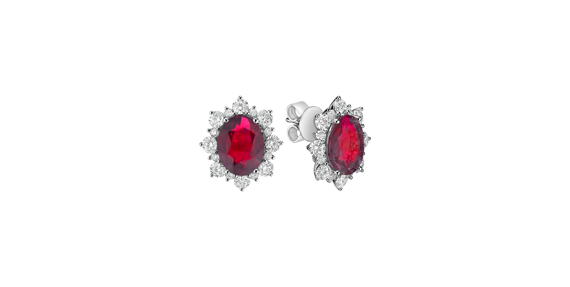 Diamond earrings with Ruby Princess