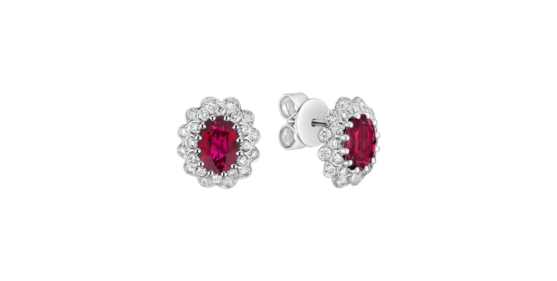 Diamond earrings with Ruby Fairy Goddess