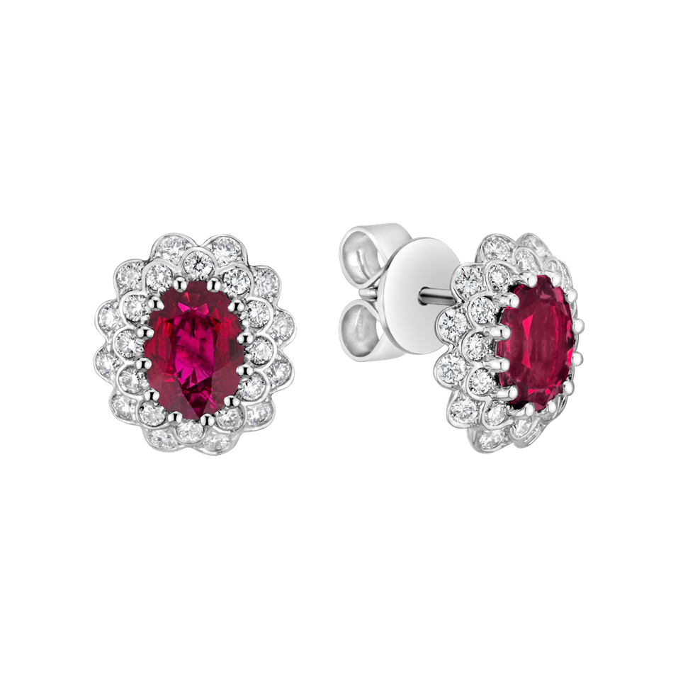 Diamond earrings with Ruby Fairy Goddess