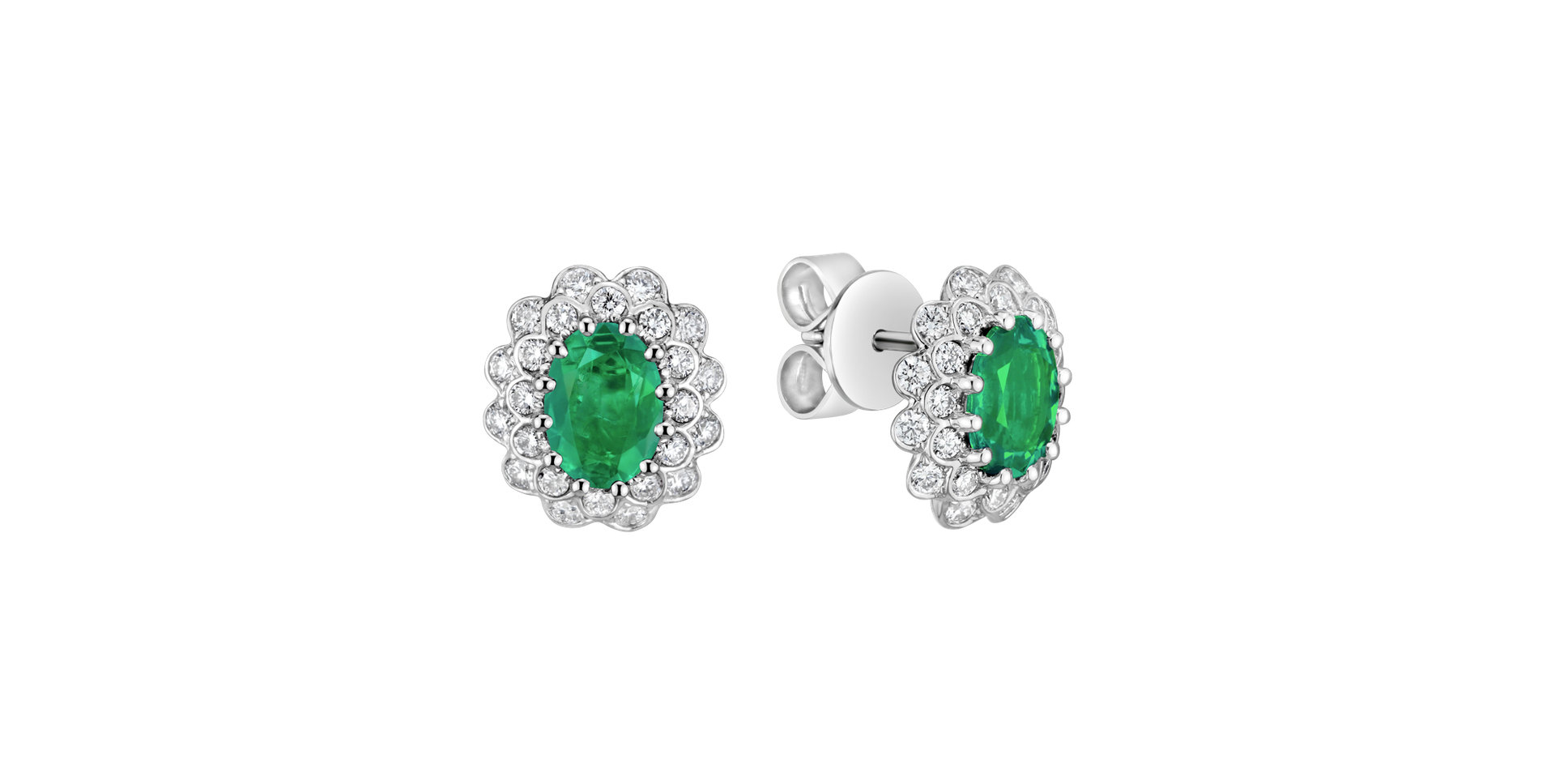 Diamond earrings with Emerald Fairy Goddess
