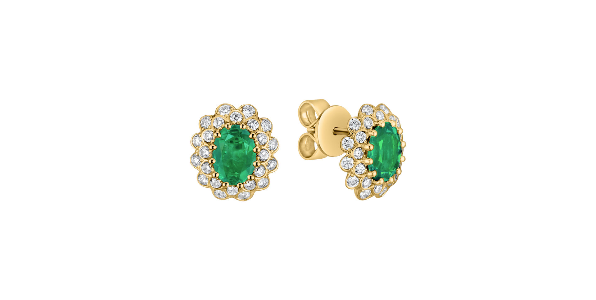 Diamond earrings with Emerald Fairy Goddess