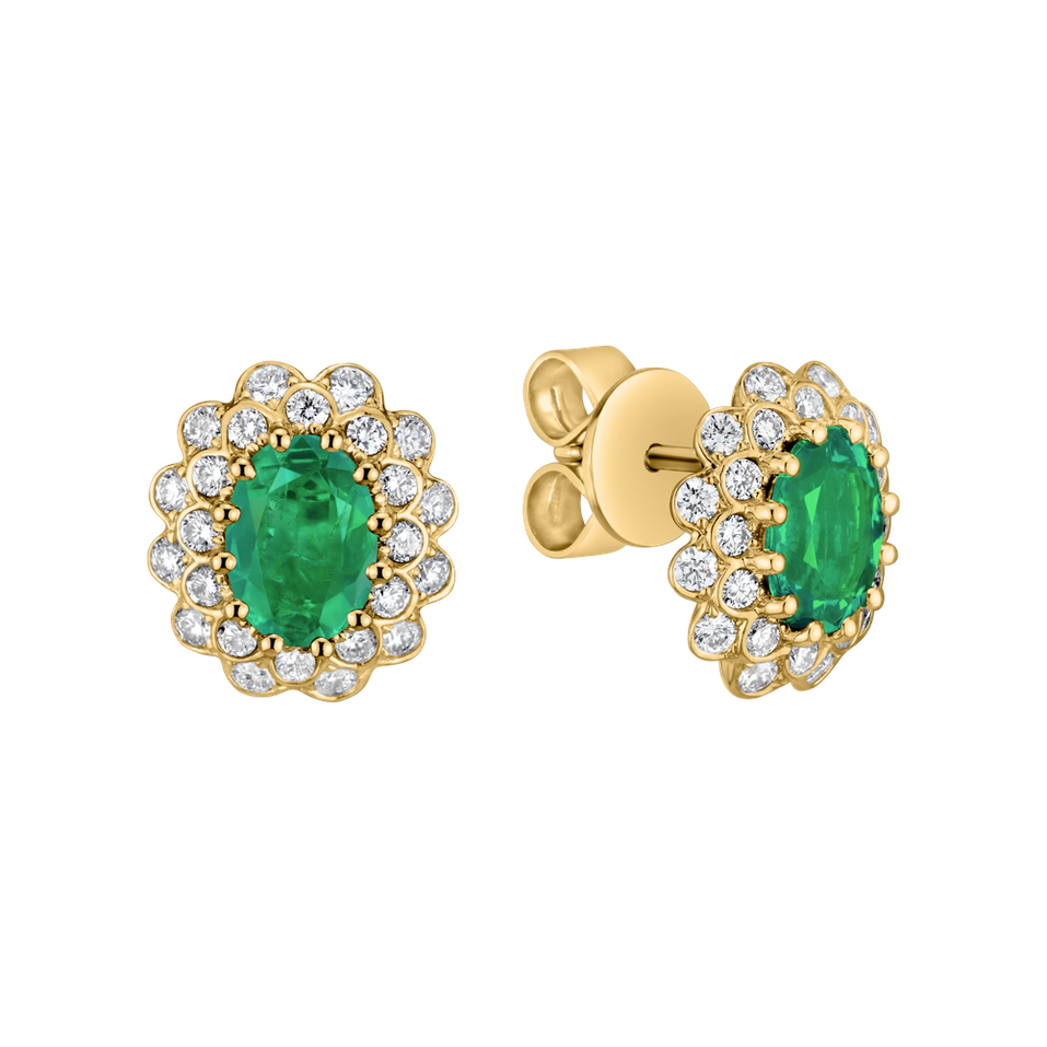 Diamond earrings with Emerald Fairy Goddess