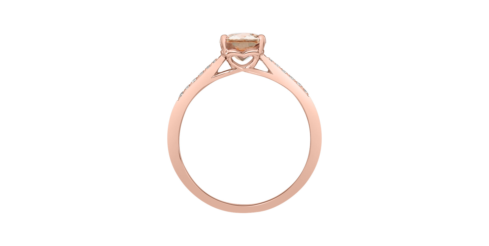Diamond ring with Morganite Bonbon