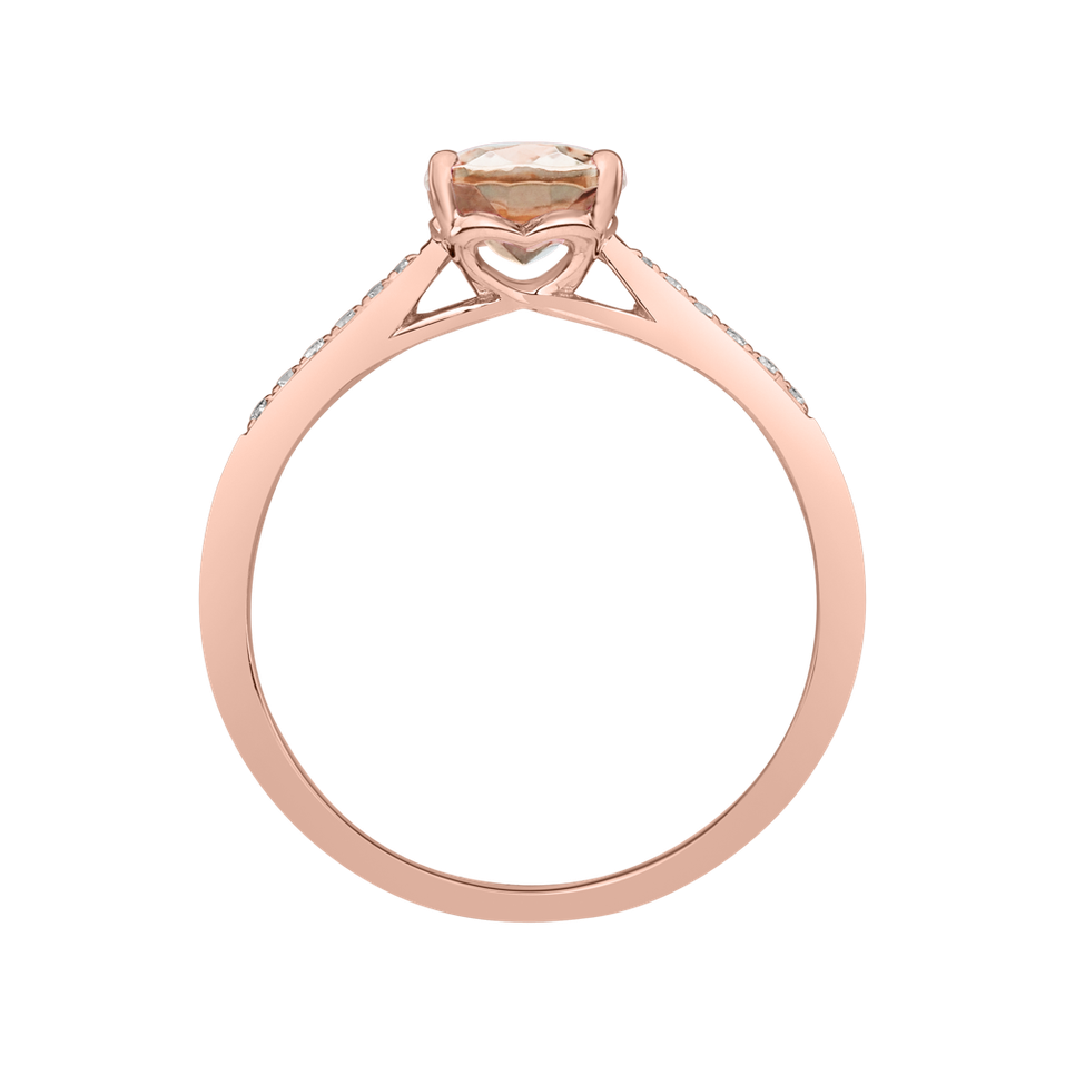 Diamond ring with Morganite Bonbon