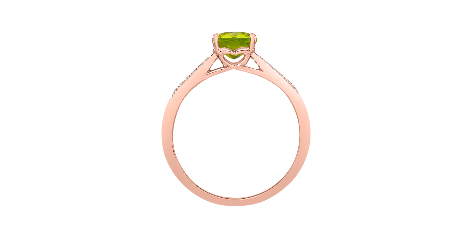 Diamond ring with Peridot Bonbon