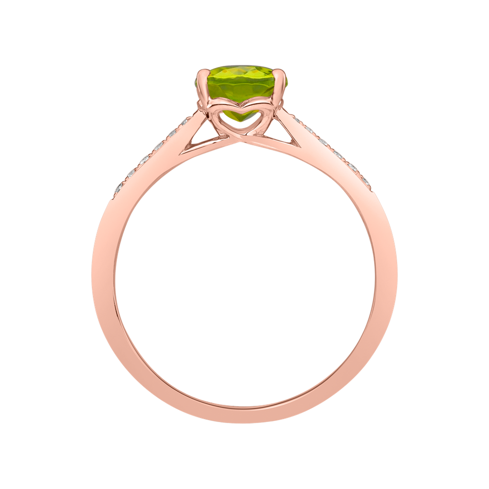Diamond ring with Peridot Bonbon