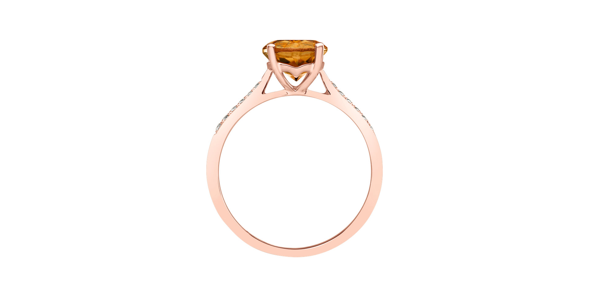 Diamond ring with Citrine Madeira Bonbon