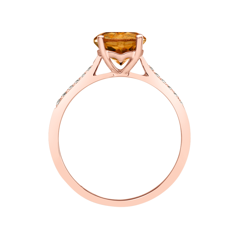 Diamond ring with Citrine Madeira Bonbon