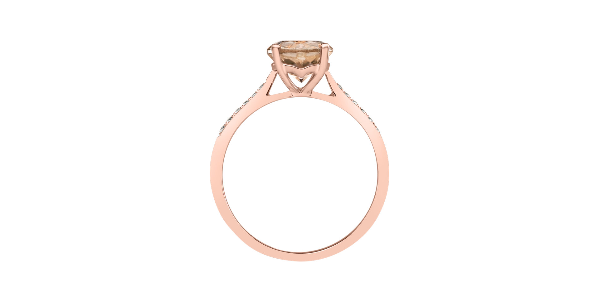 Diamond ring with Morganite Bonbon