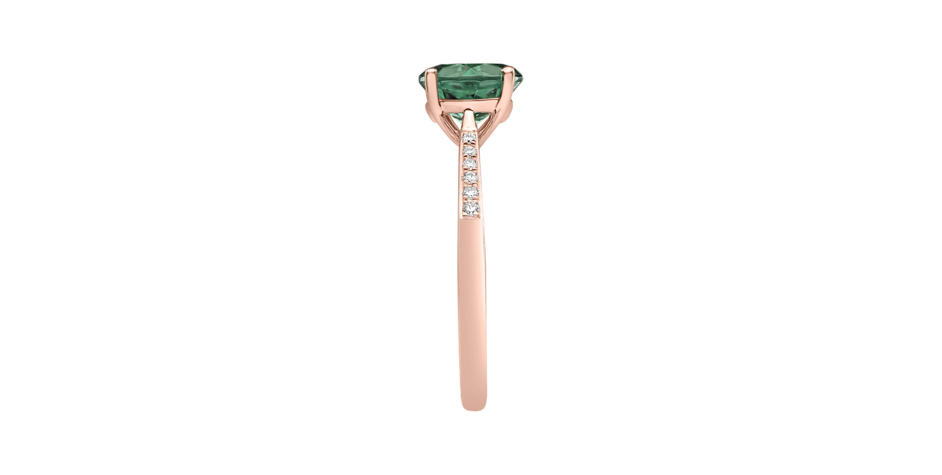 Diamond ring with Tourmaline Tyrkys Bonbon