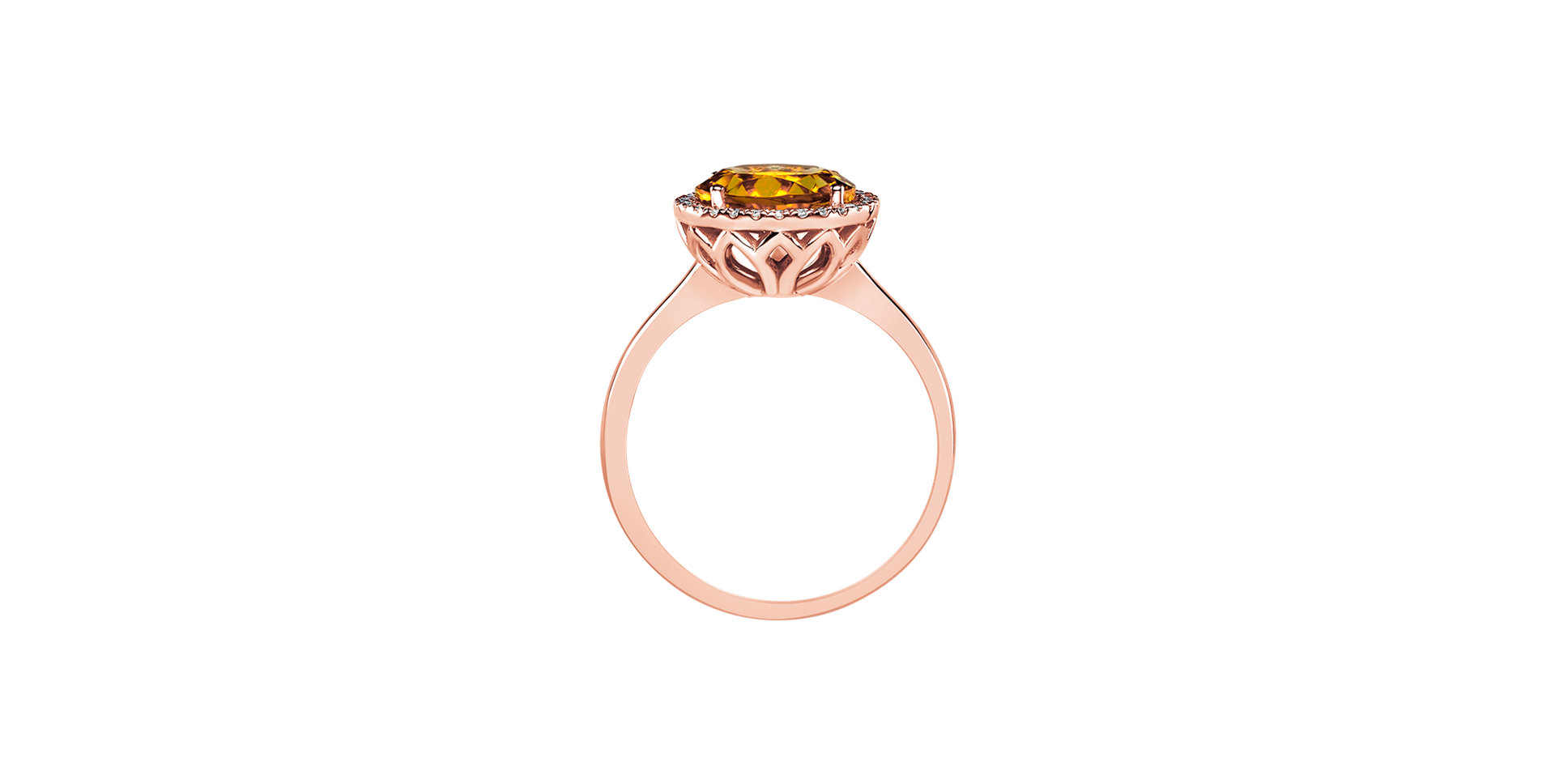 Diamond ring with Citrine Bonbon