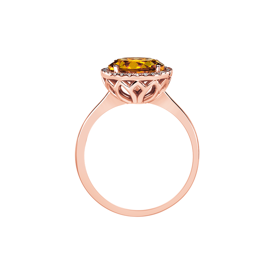 Diamond ring with Citrine Bonbon