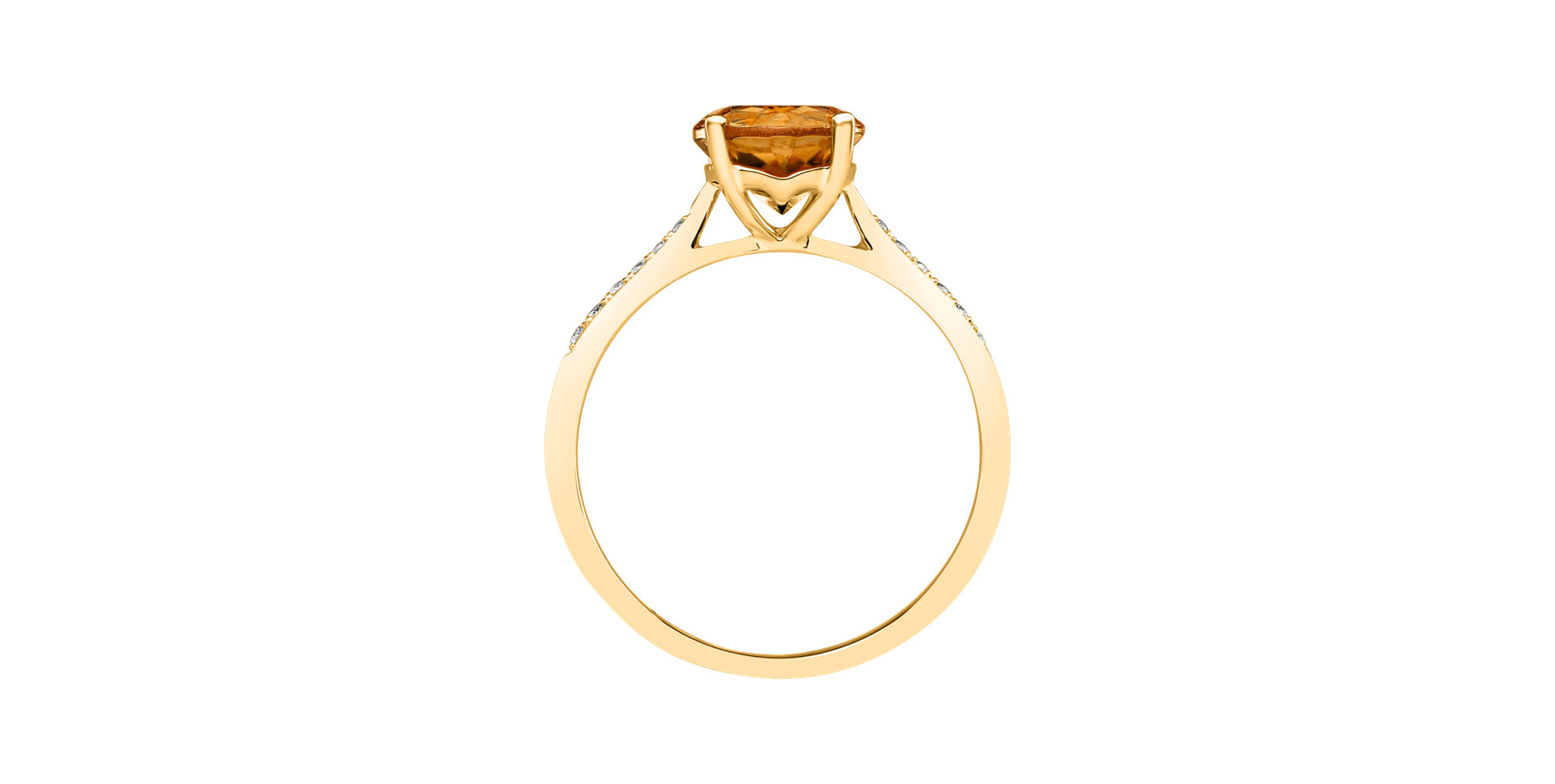 Diamond ring with Citrine Madeira Bonbon