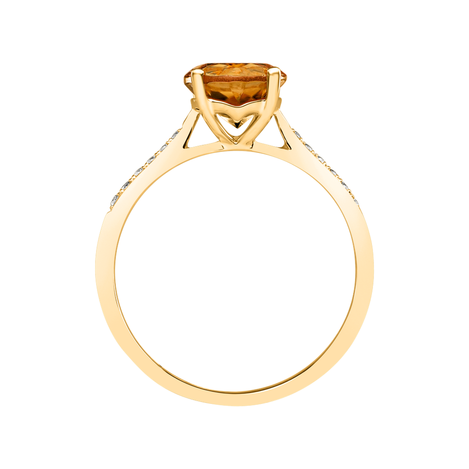 Diamond ring with Citrine Madeira Bonbon