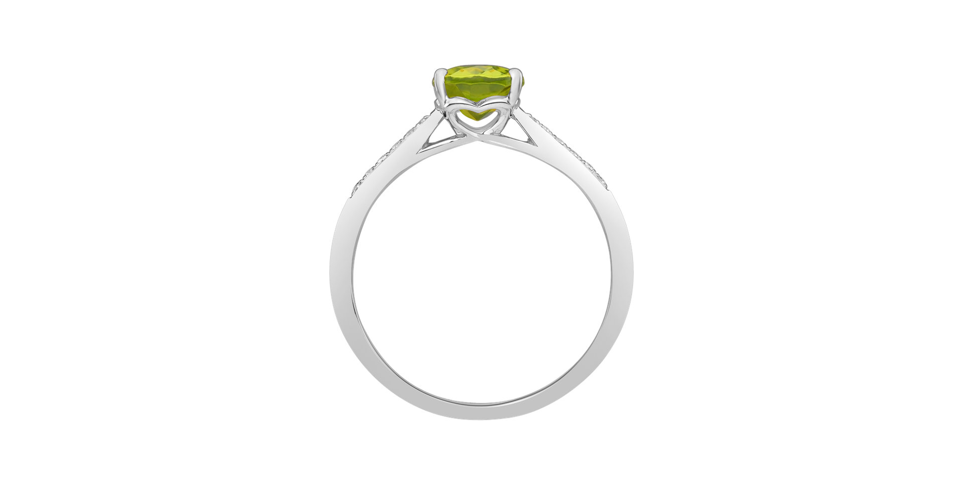 Diamond ring with Peridot Bonbon