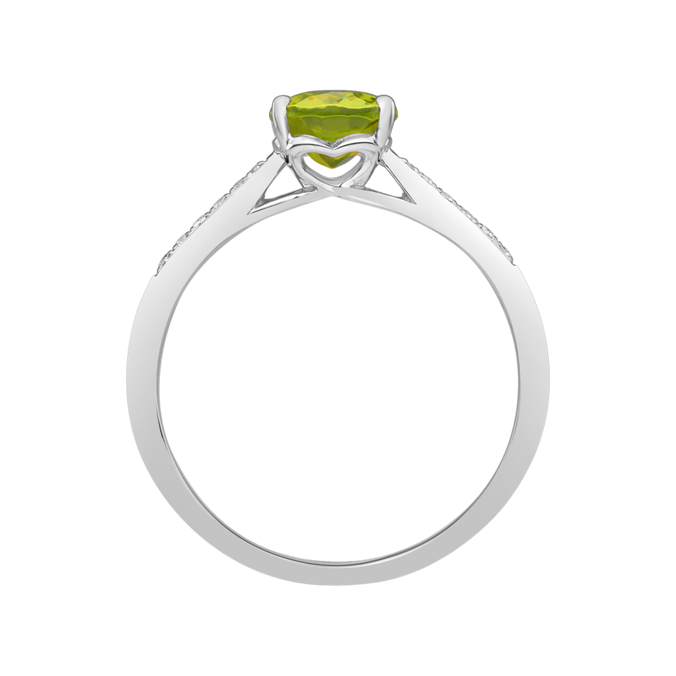 Diamond ring with Peridot Bonbon