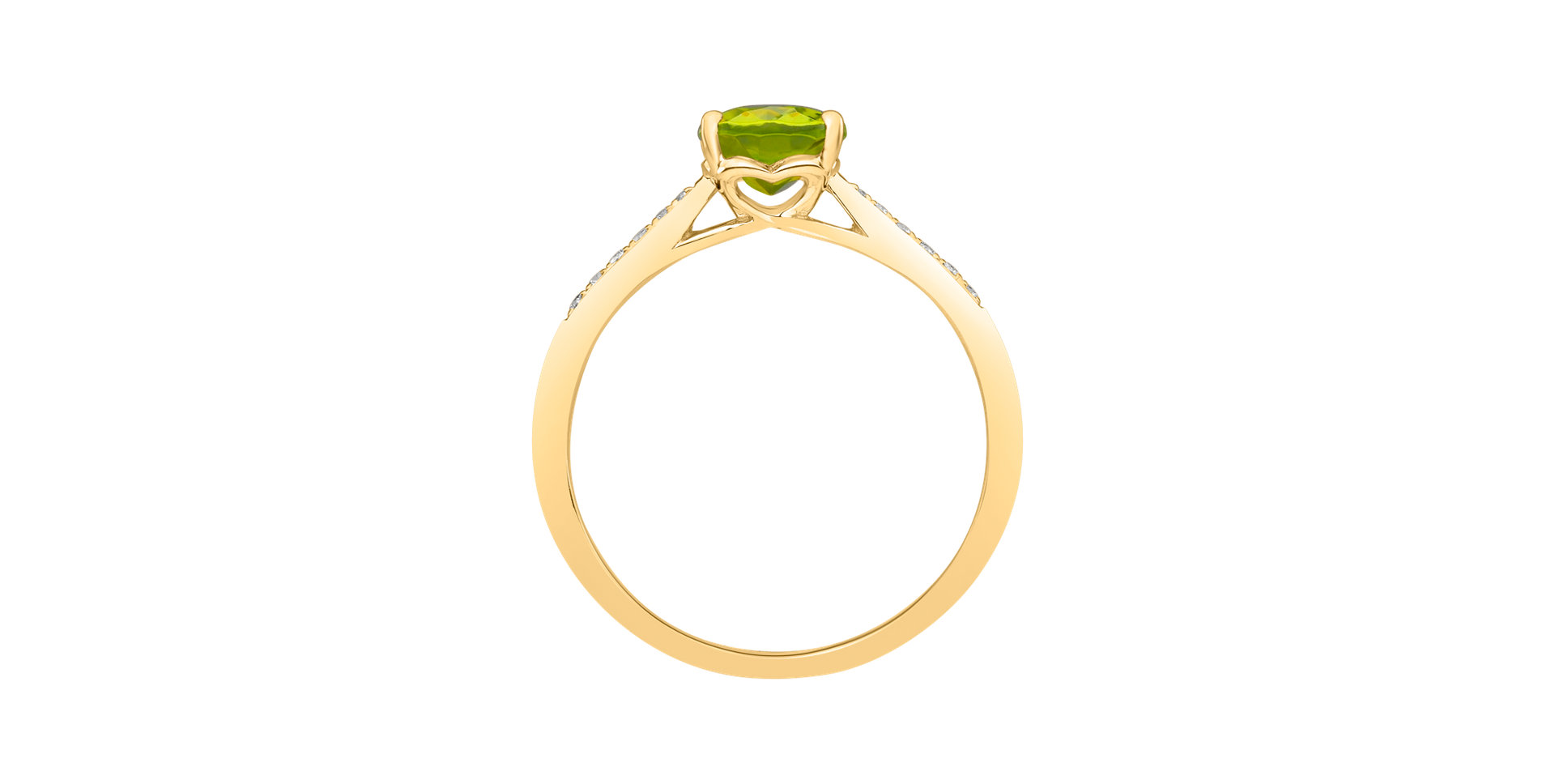 Diamond ring with Peridot Bonbon