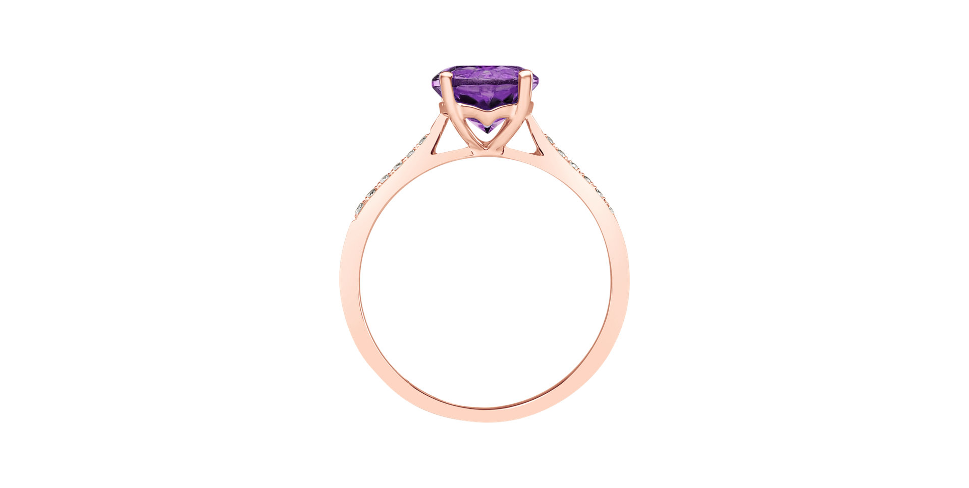Diamond ring with Amethyst Brazil Bonbon
