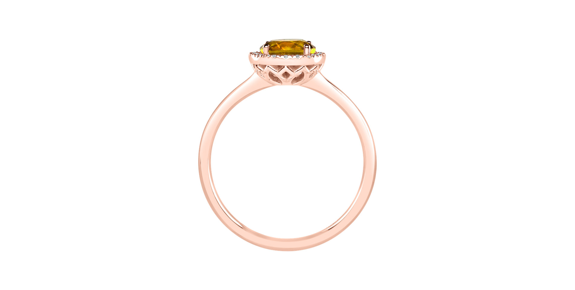 Diamond ring with Citrine Bonbon