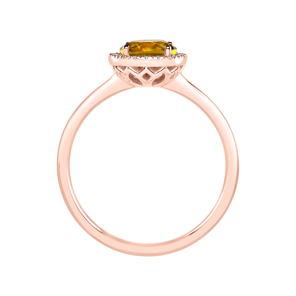 Diamond ring with Citrine Bonbon