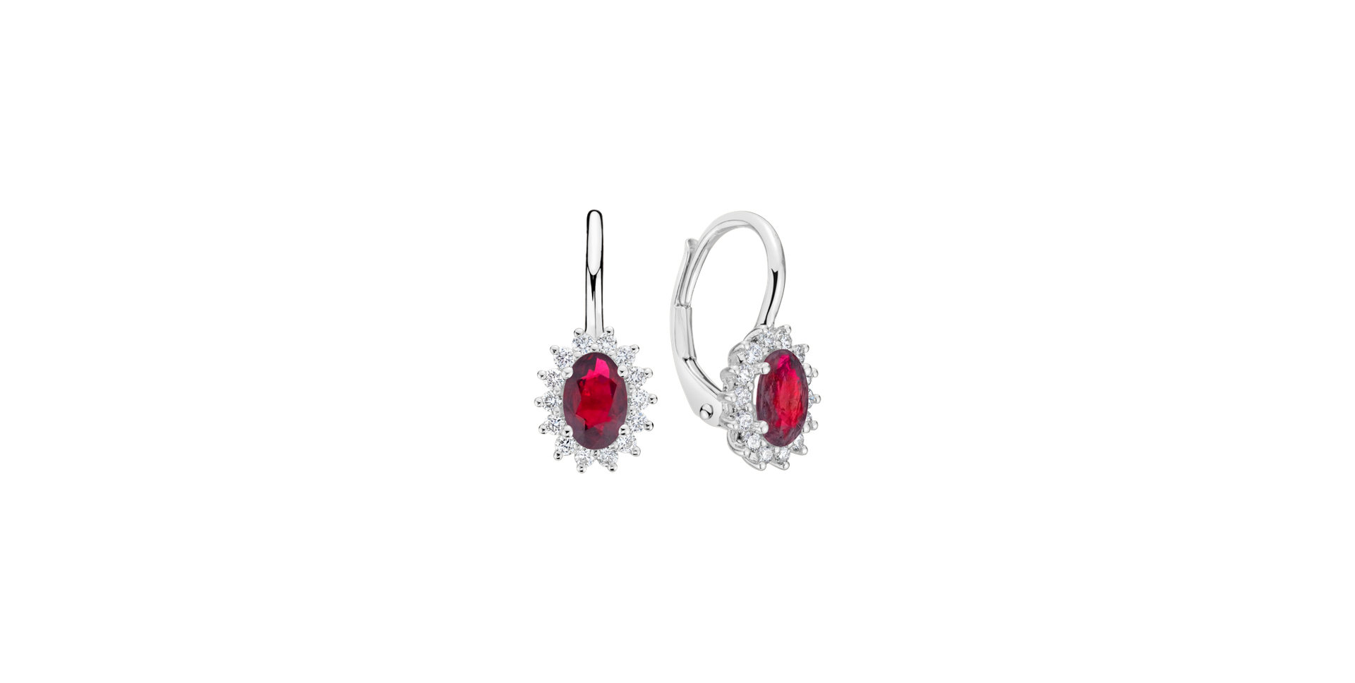 Diamond earrings with Ruby Princess