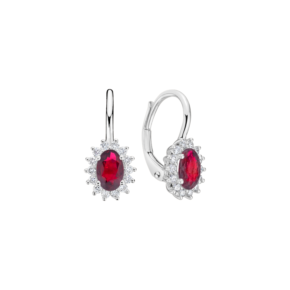 Diamond earrings with Ruby Princess