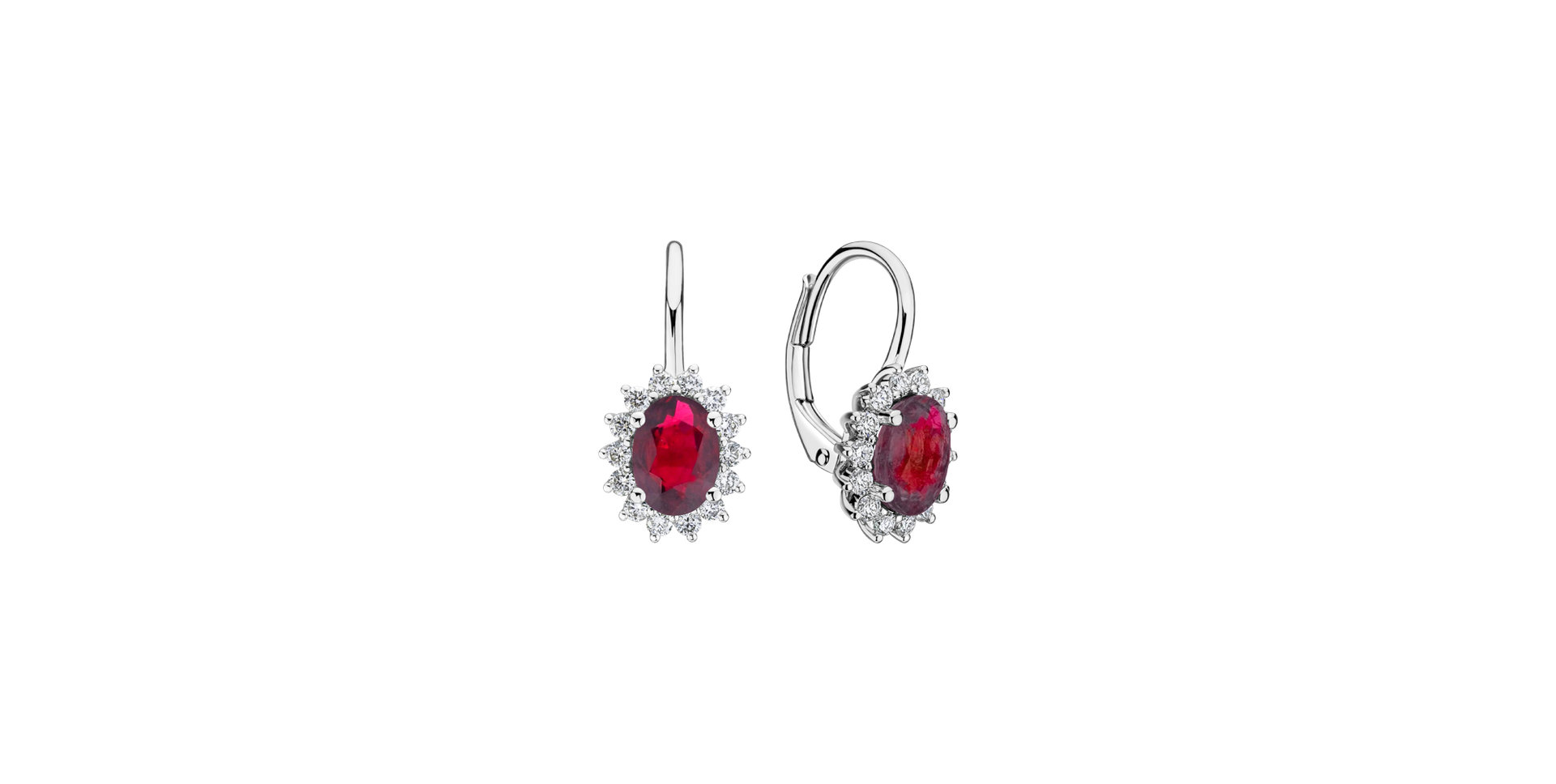 Diamond earrings with Ruby Princess