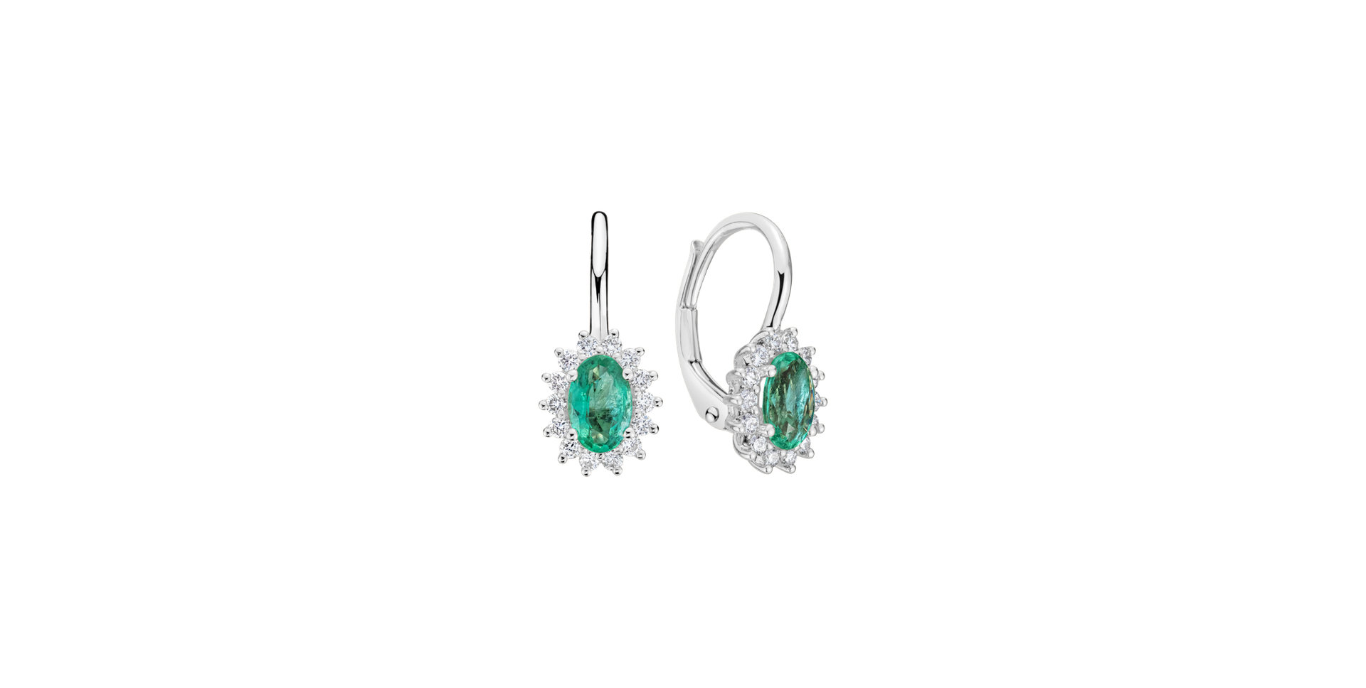 Diamond earrings with Emerald Princess