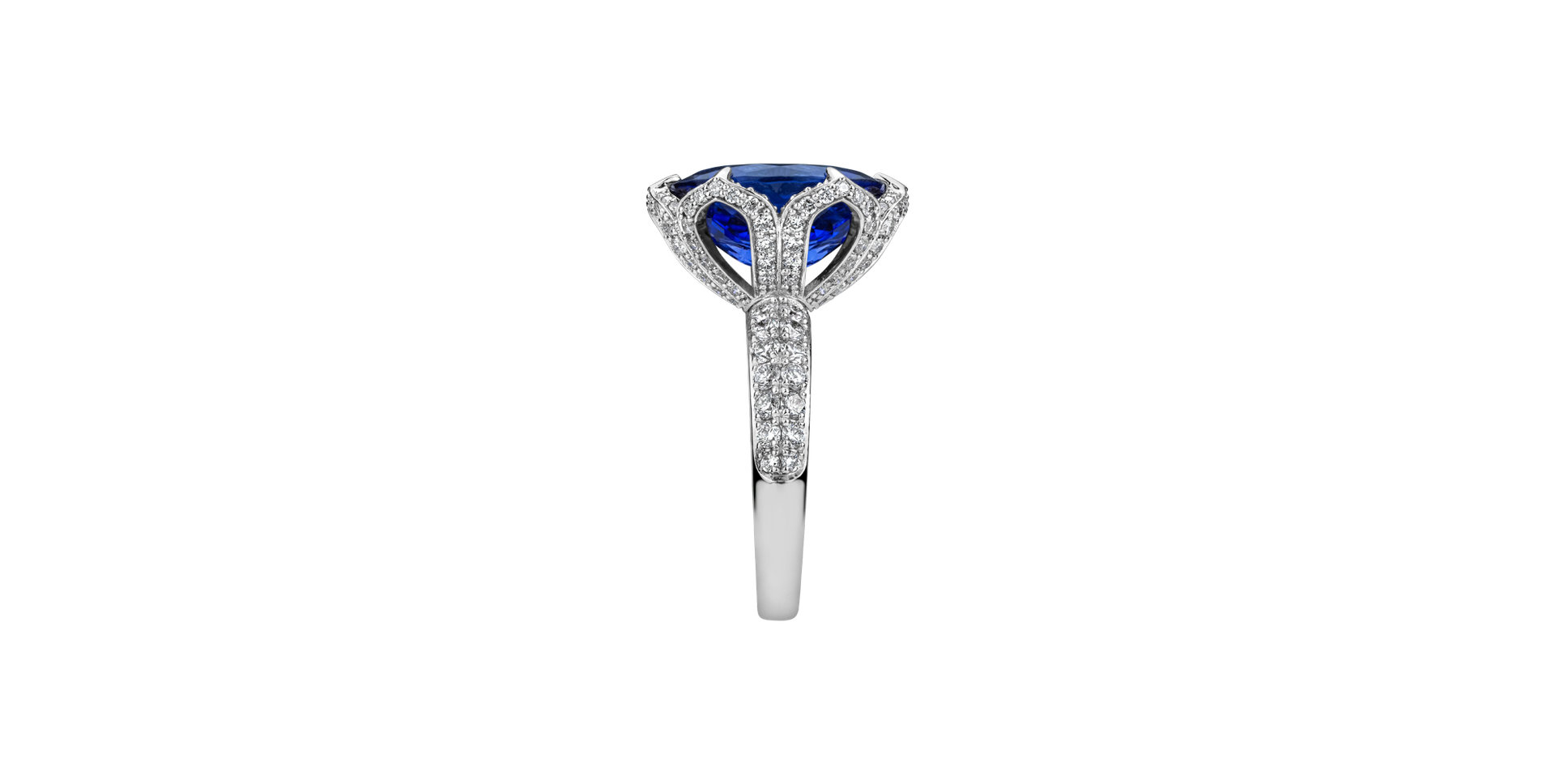 Diamond ring with Tanzanite Midnight Wave