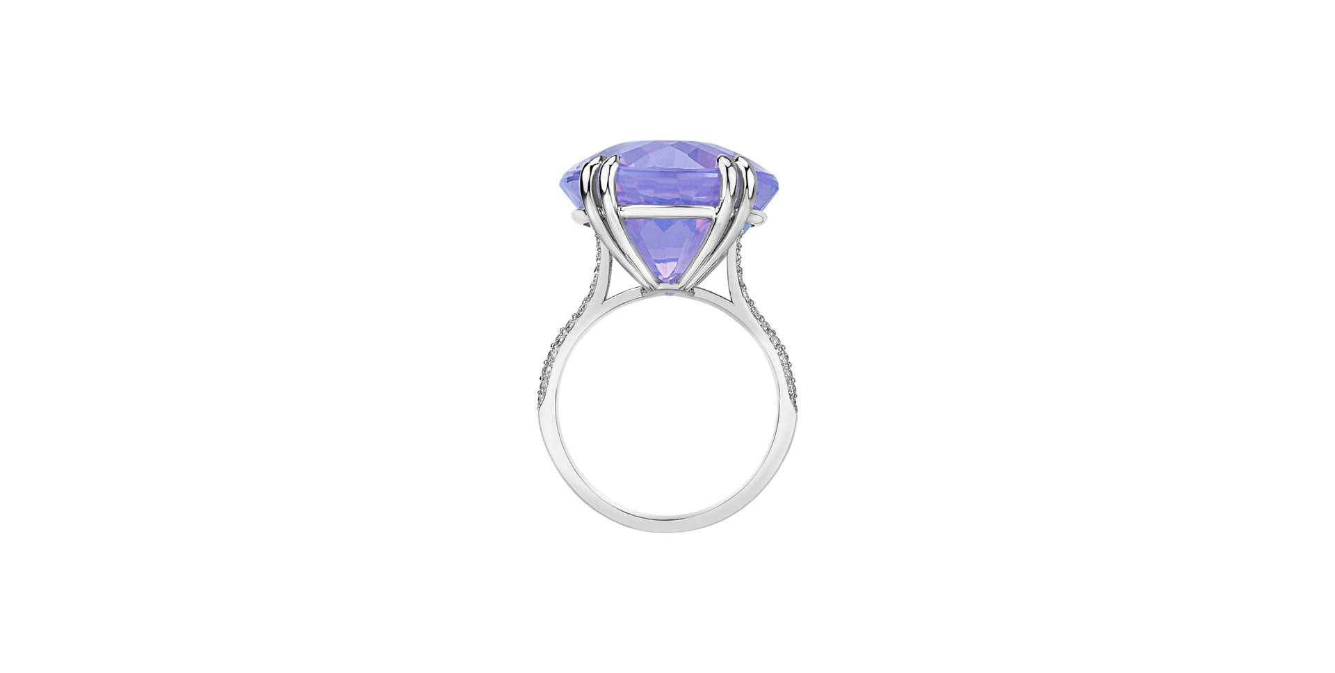 Diamond ring with Amethyst Lavender Dream